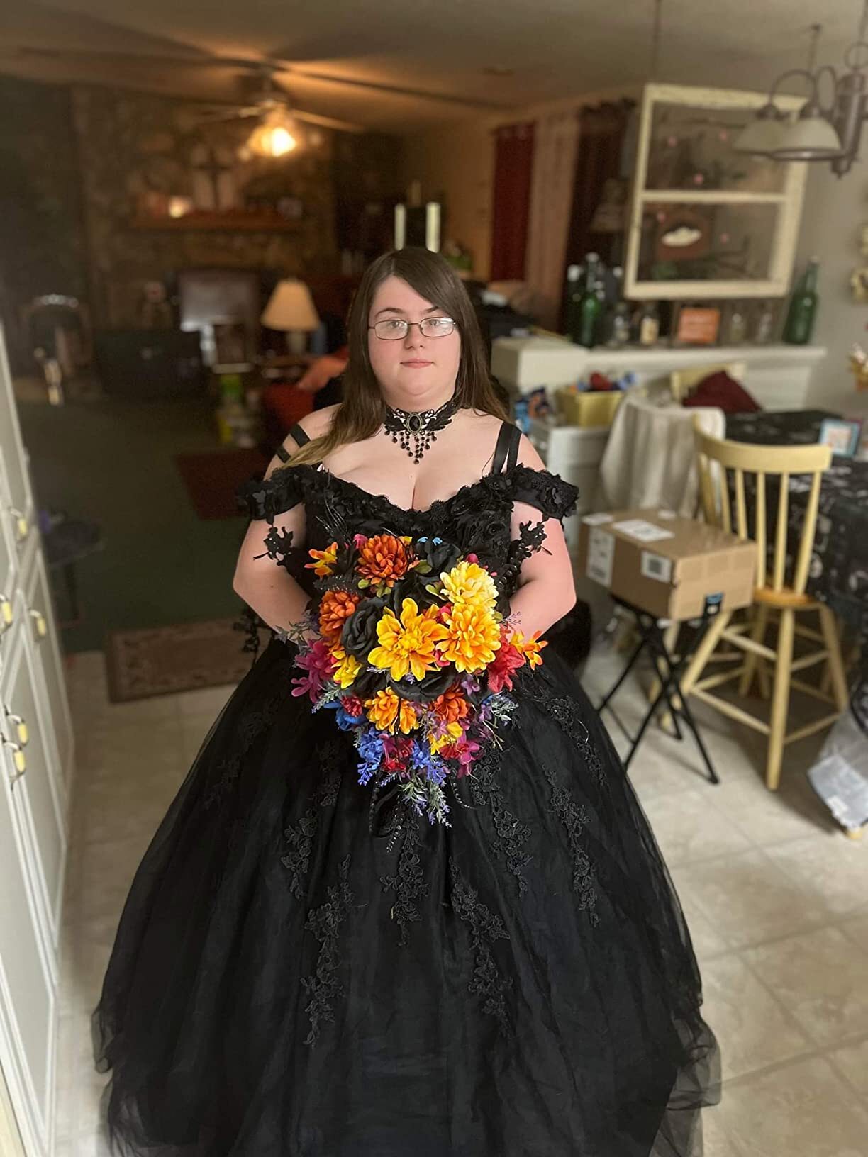 plus size black wedding dress