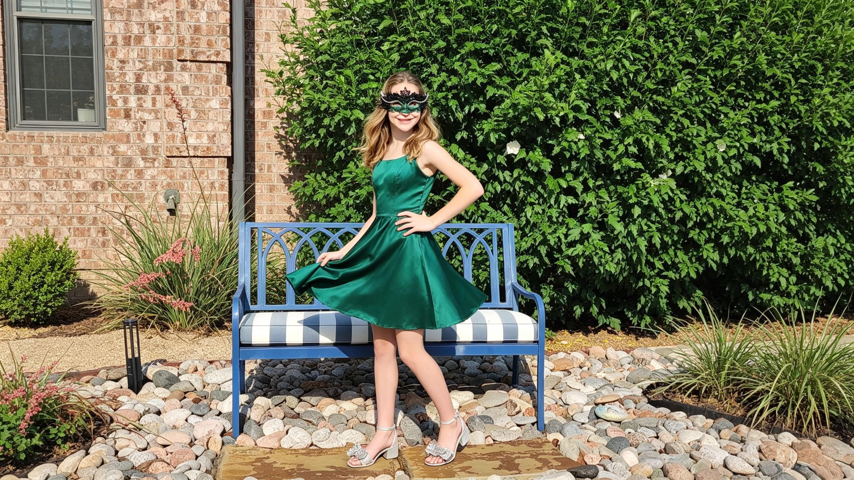 emerald green satin homecoming dress