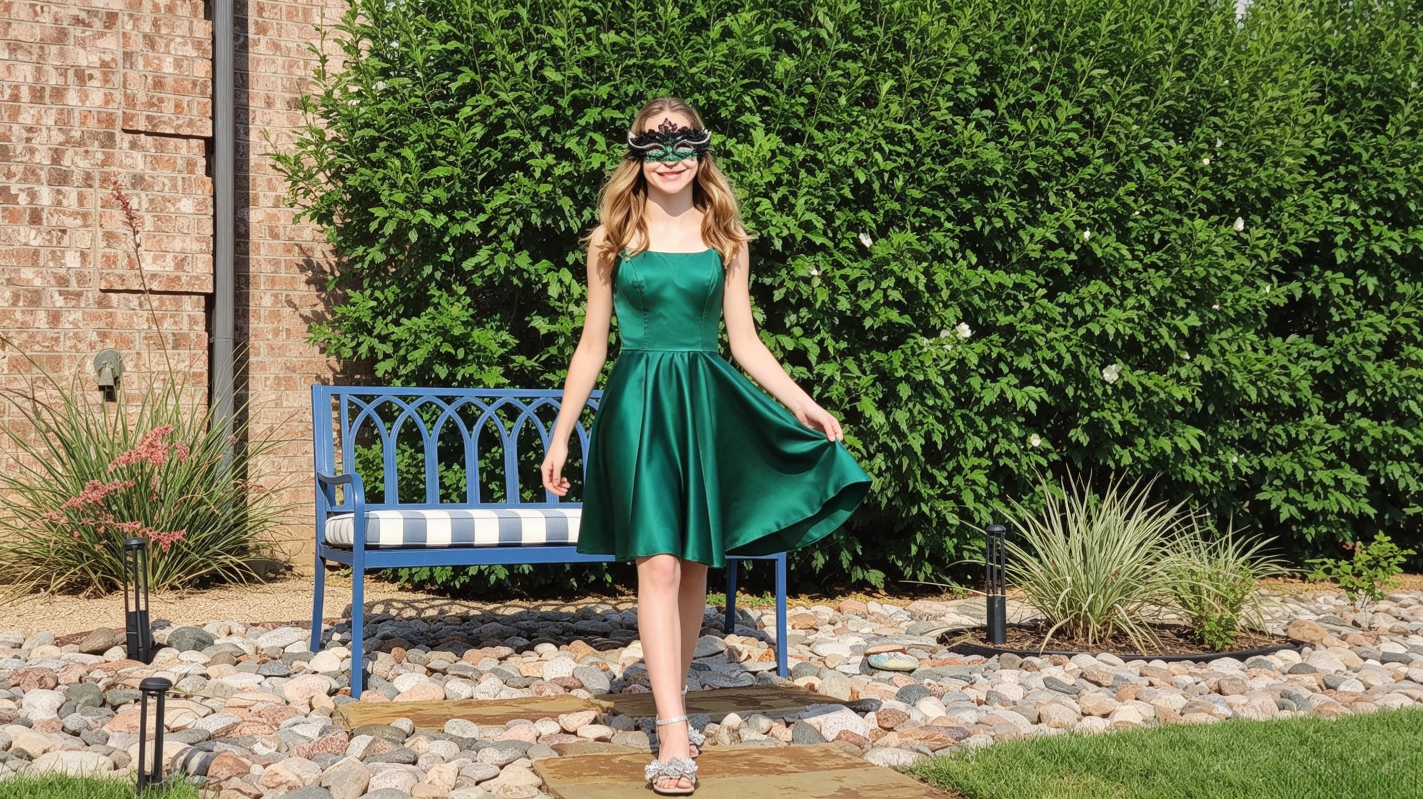 emerald green satin homecoming dress