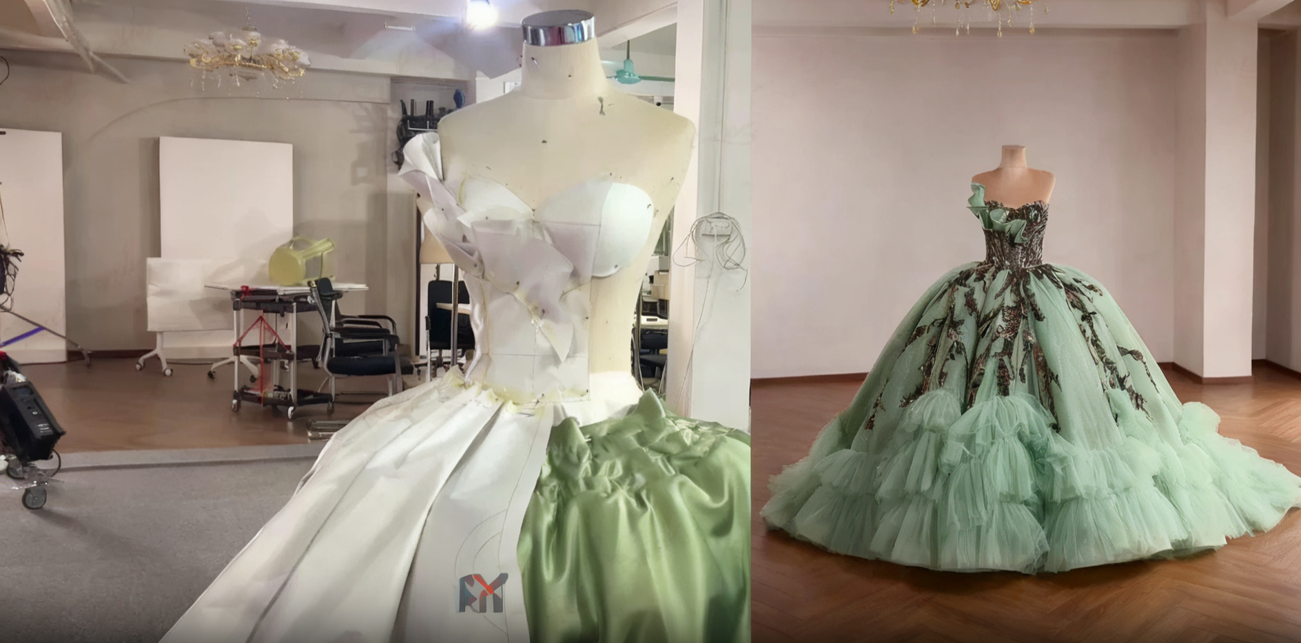 custom mint green glitter prom dress custom mint green glitter prom dress