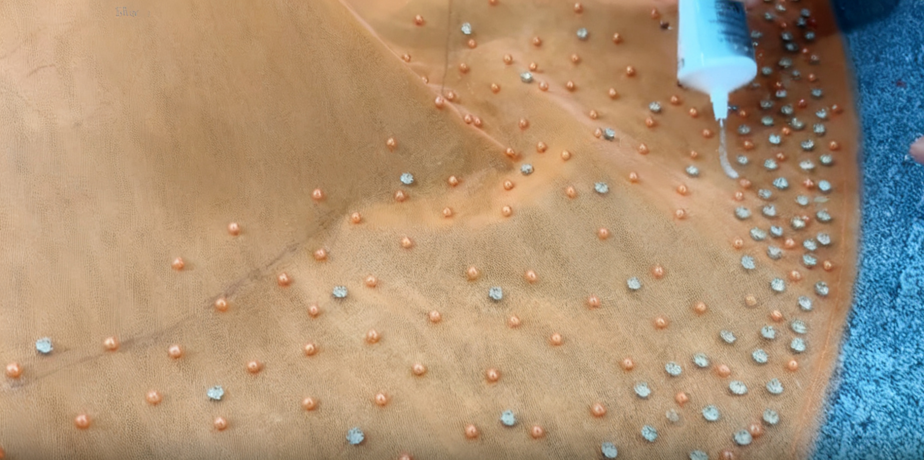 orange tulle beading prom dress