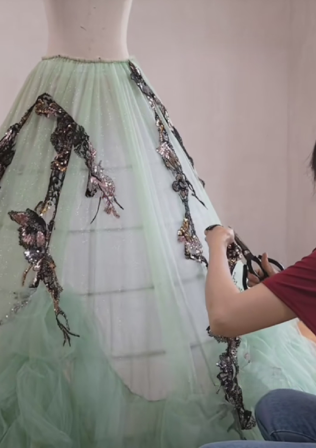 custom mint green glitter prom dress custom mint green glitter prom dress