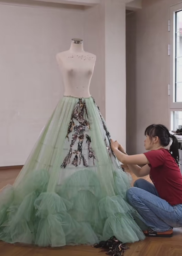 custom mint green glitter prom dress custom mint green glitter prom dress