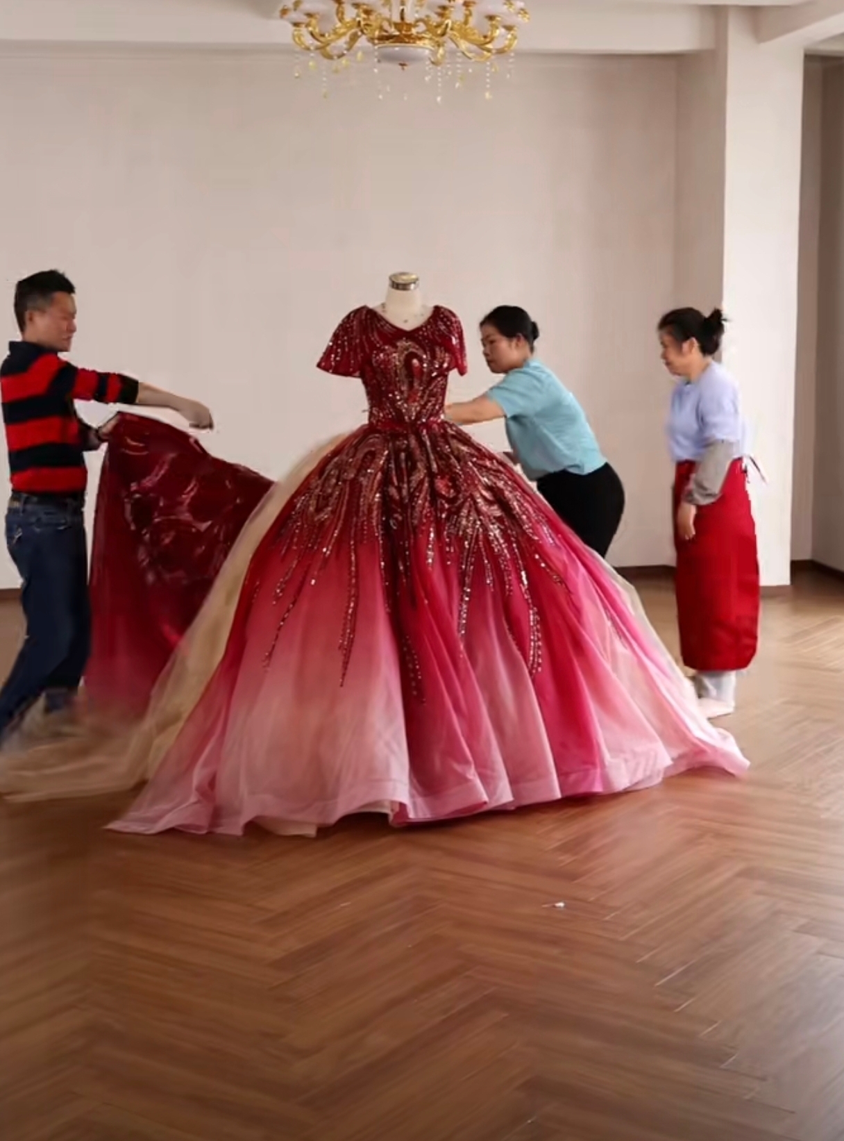 custom ombre prom dresses factory picture