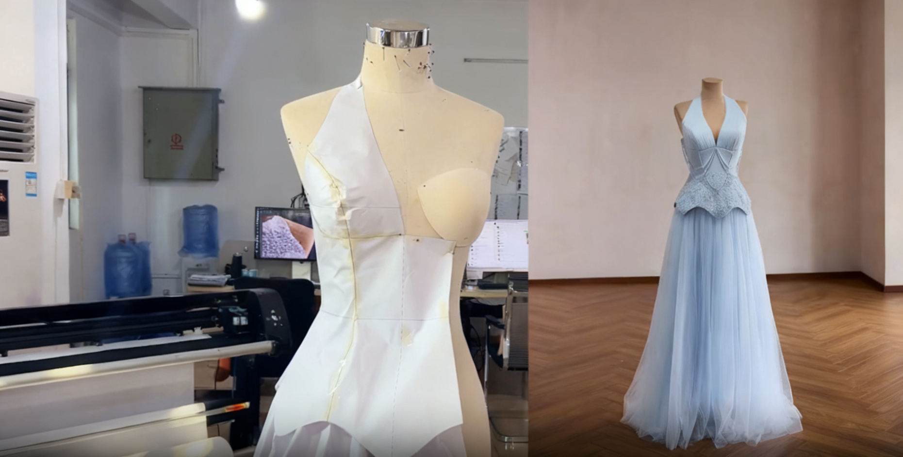 matte satin gown with tulle overlay matte satin gown with tulle overlay
